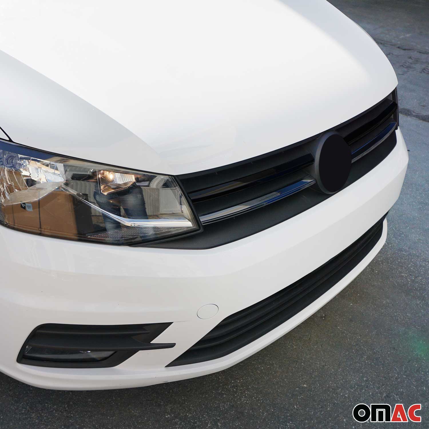 Kühlergrill Leisten Grillleisten für VW Caddy 2015-20 Edelstahl Dunkel Chrom 2x