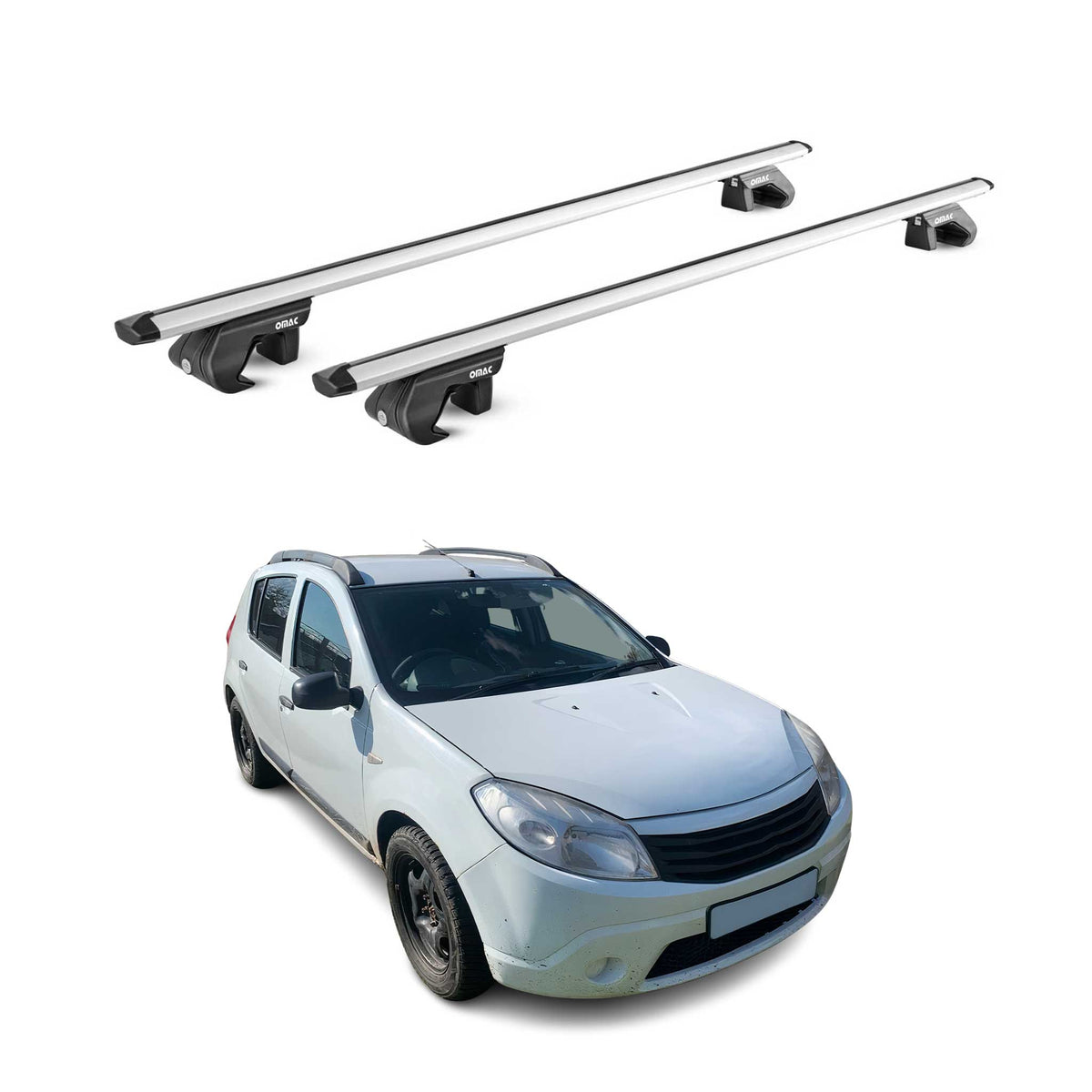 Dachträger Grundtäger für Dacia Sandero Stepway 2009-2012 90kg Alu Silber 2x ABE