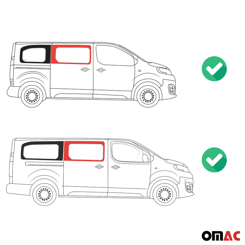 Seitenfenster Auto Fenster für Citroen Jumpy 2017-2024 Schiebetür Rechts L2 L3