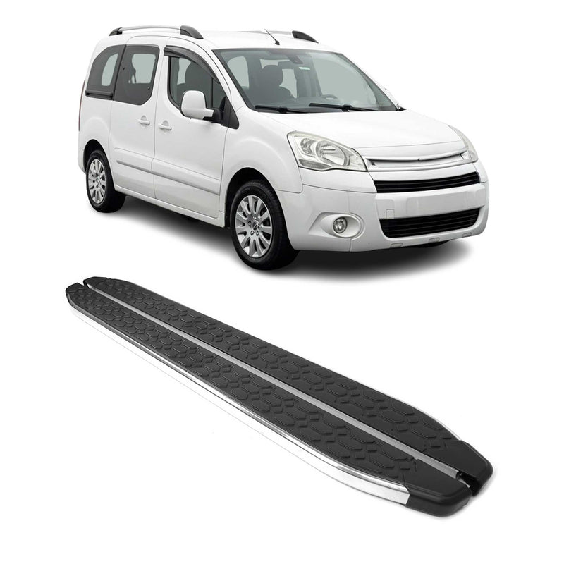 Trittbretter Seitenschweller für Citroen Berlingo L1 2008-18 Stahl Schwarz Grau