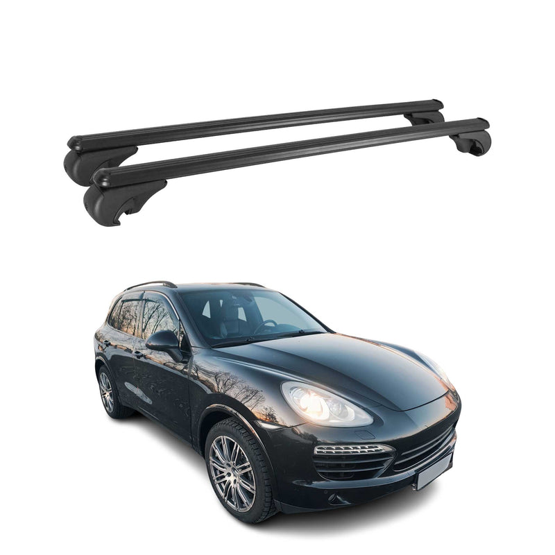 Dachträger Grundtäger für Porsche Cayenne 2010-2018 75kg Aluminium Schwarz 2 tlg
