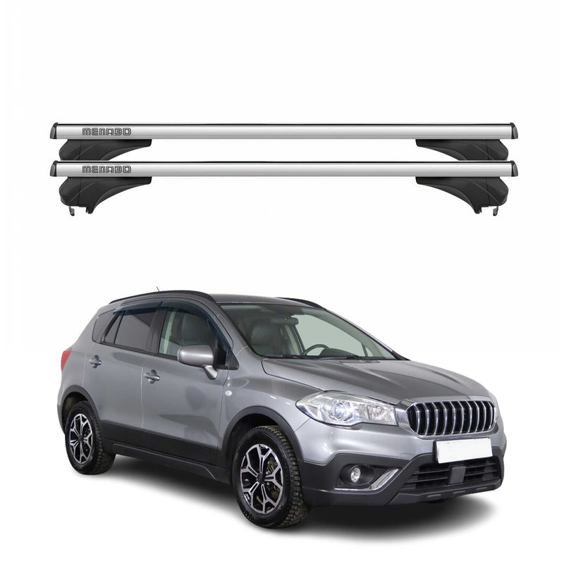Menabo Dachträger Grundtäger für Suzuki SX4 S-Cross 2013-2021 Alu Silber 2 tlg