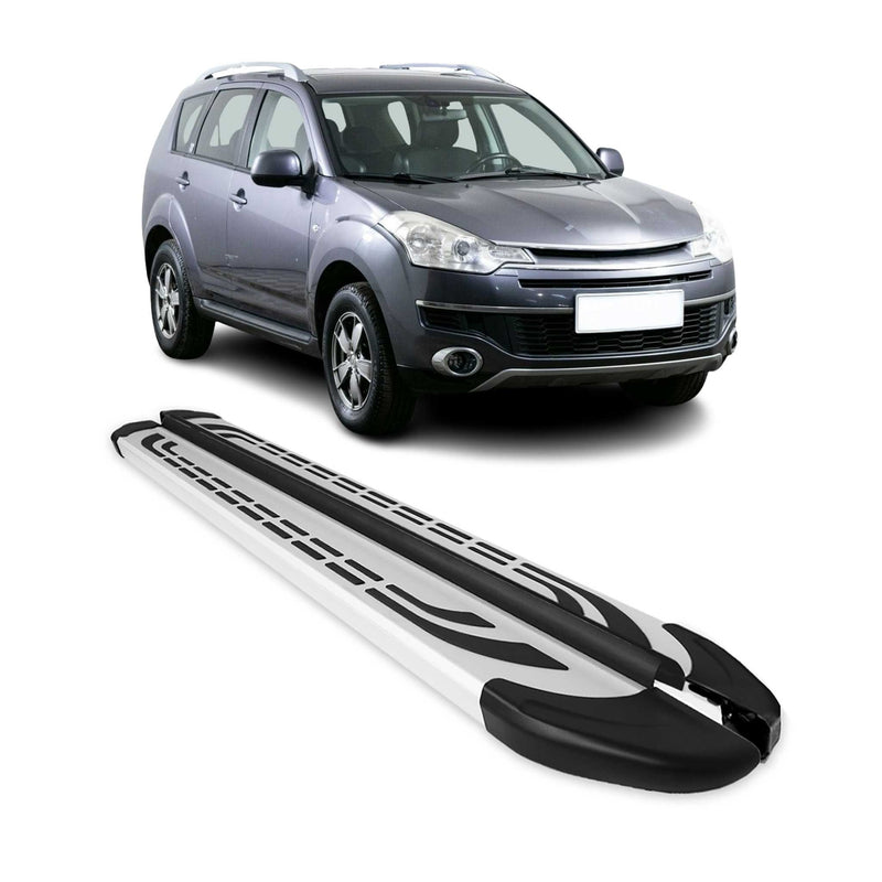 Trittbretter Seitenschweller für Citroen C-Crosser 2007-2013 Alu Silber 2 tlg