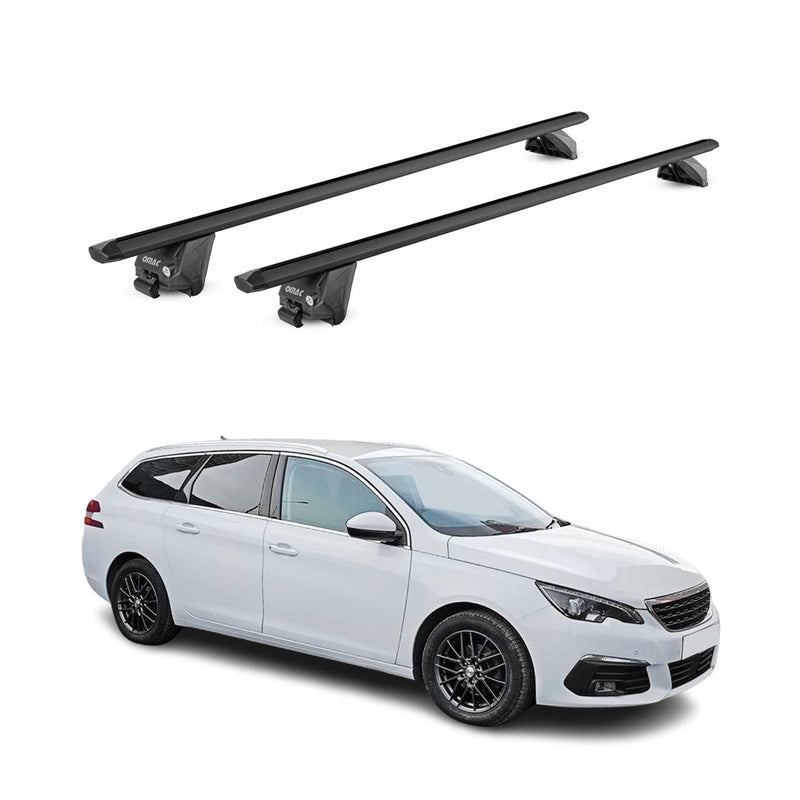 Dachträger Grundtäger für Peugeot 308 Kombi 2013-2021 100kg Alu Schwarz 2x ABE