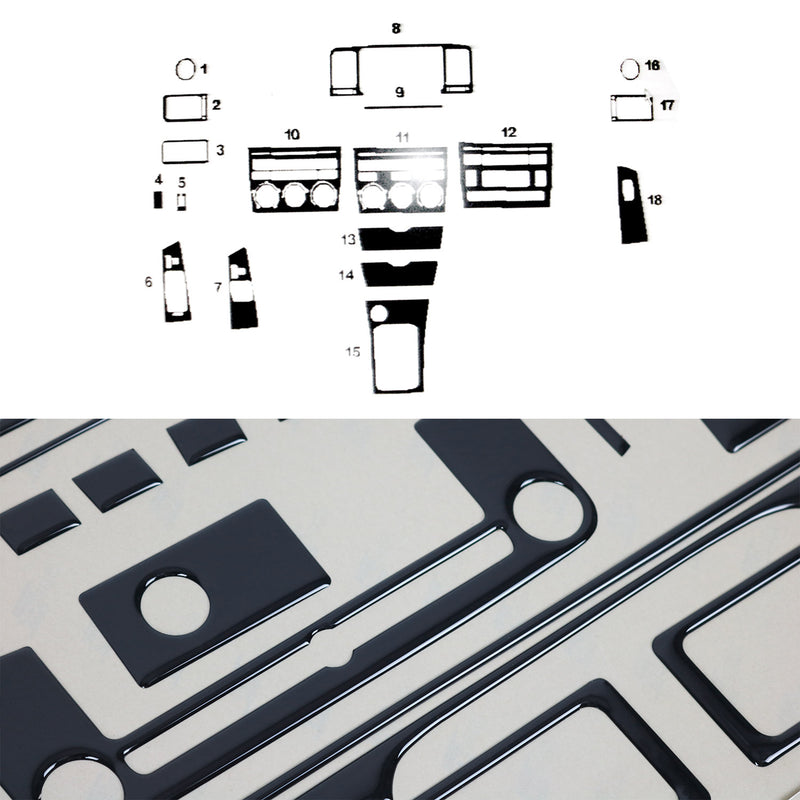 Innenraum Dekor Cockpit für Toyota Corolla 2001-2007 Piano Schwarz Optik 18tlg