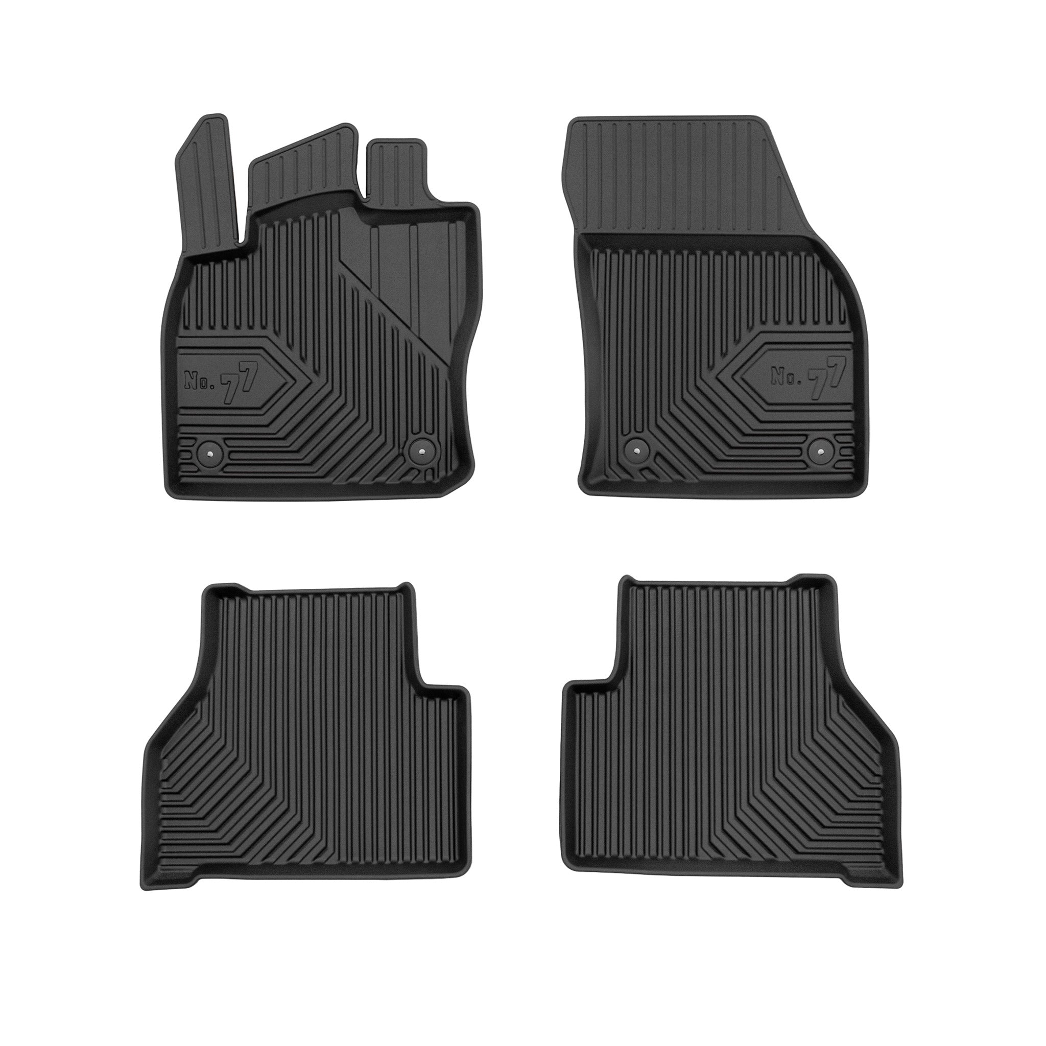 Fußmatten Gummimatten No.77 für VW Caddy IV 2020-2026 TPE Gummi Schwarz 4 Teile