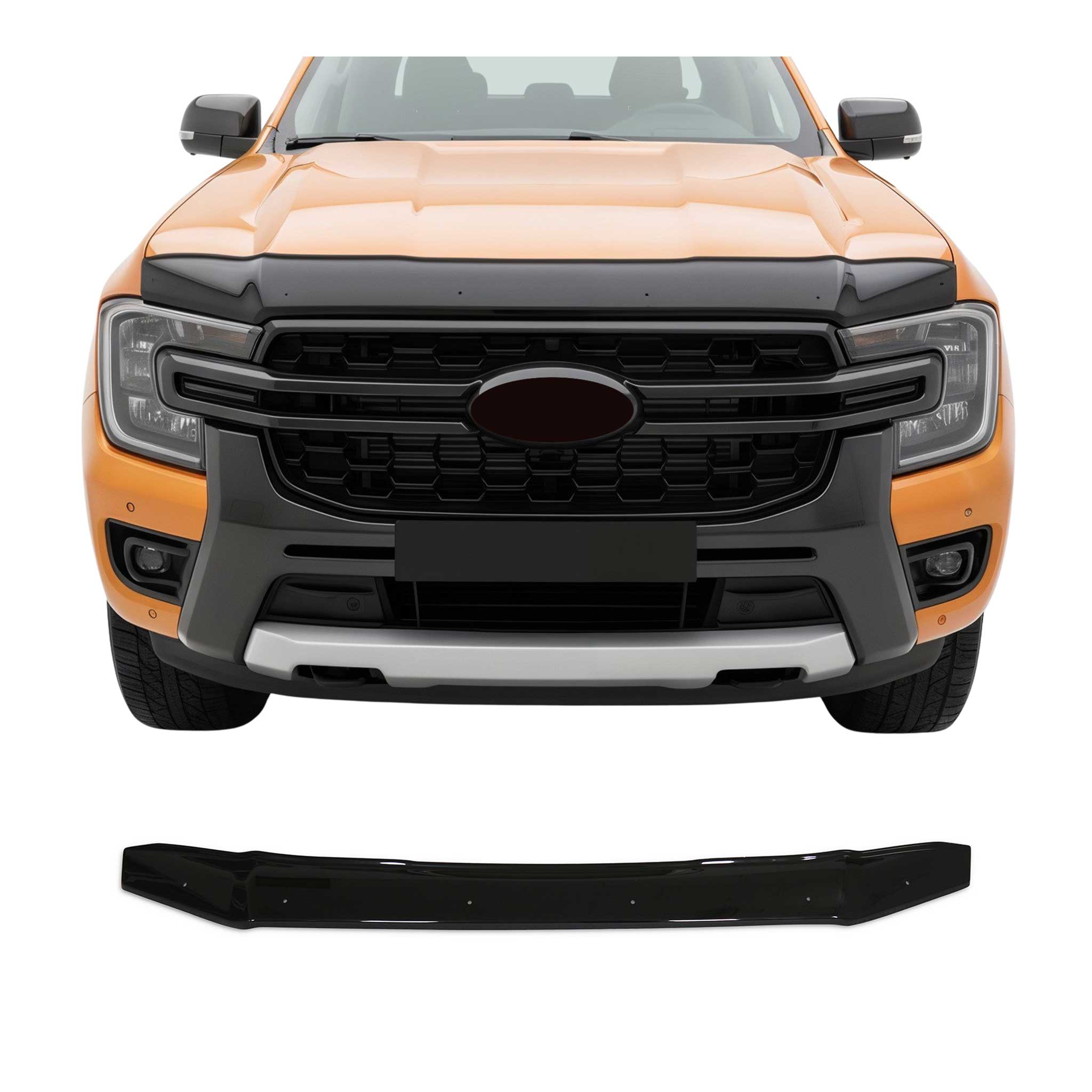Motorhaube Deflektor Insekten für Ford Ranger P703 2022-2026 ABS Schwarz