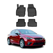 OMAC Gummi Fußmatten für Seat Ibiza 2017-2026 Premium TPE Automatten Schwarz 4x