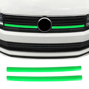 Kühlergrill Leiste Grillleisten für VW T6 2015-2019 Highline Edelstahl Grün 2tlg