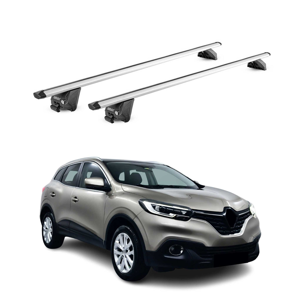 Dachträger Grundtäger für Renault Kadjar 2015-2022 100kg Alu Silber 2tlg ABE