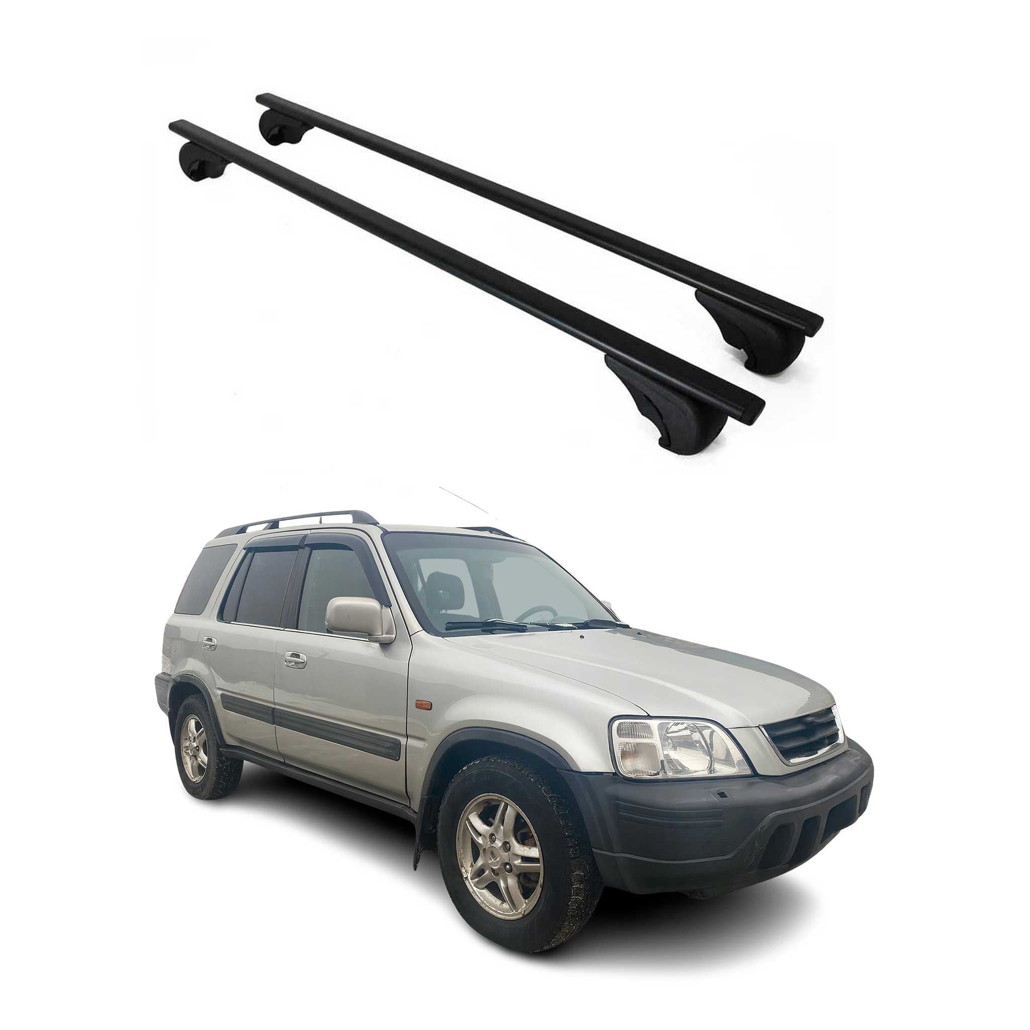 Dachträger Grundtäger für Honda CR-V mk1 1995-2001 75kg Metall Schwarz 2 tlg