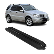 Trittbretter Seitenschweller für Mercedes M Klasse W163 1998-2005 Alu Schwarz