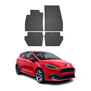 OMAC Gummi Fußmatten für Ford Fiesta MK 2017-2024 Automatten Gummi Schwarz 4tlg