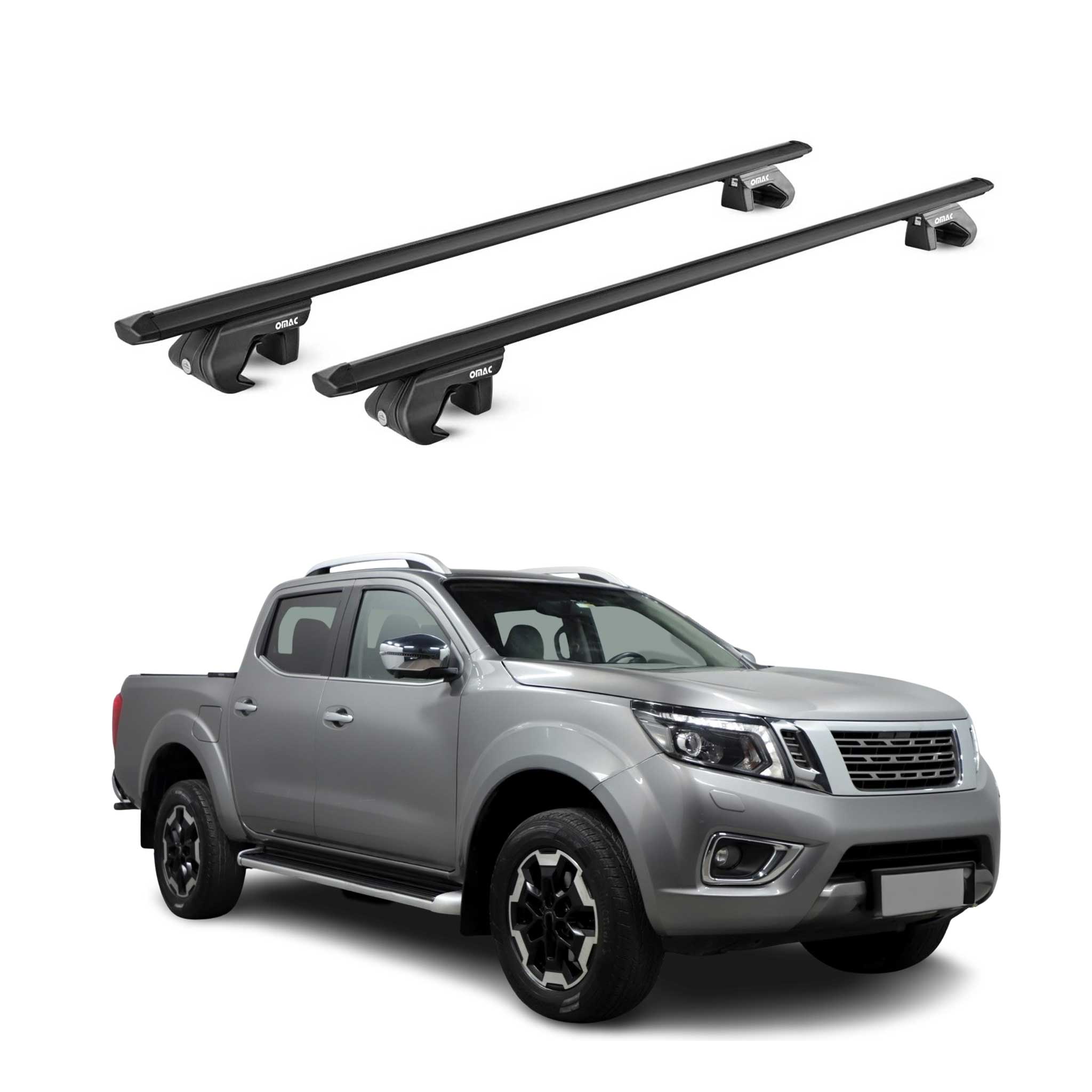 Dachträger Grundtäger für Nissan Navara D23 2015-2023 4 tür 90kg Alu Schwarz ABE