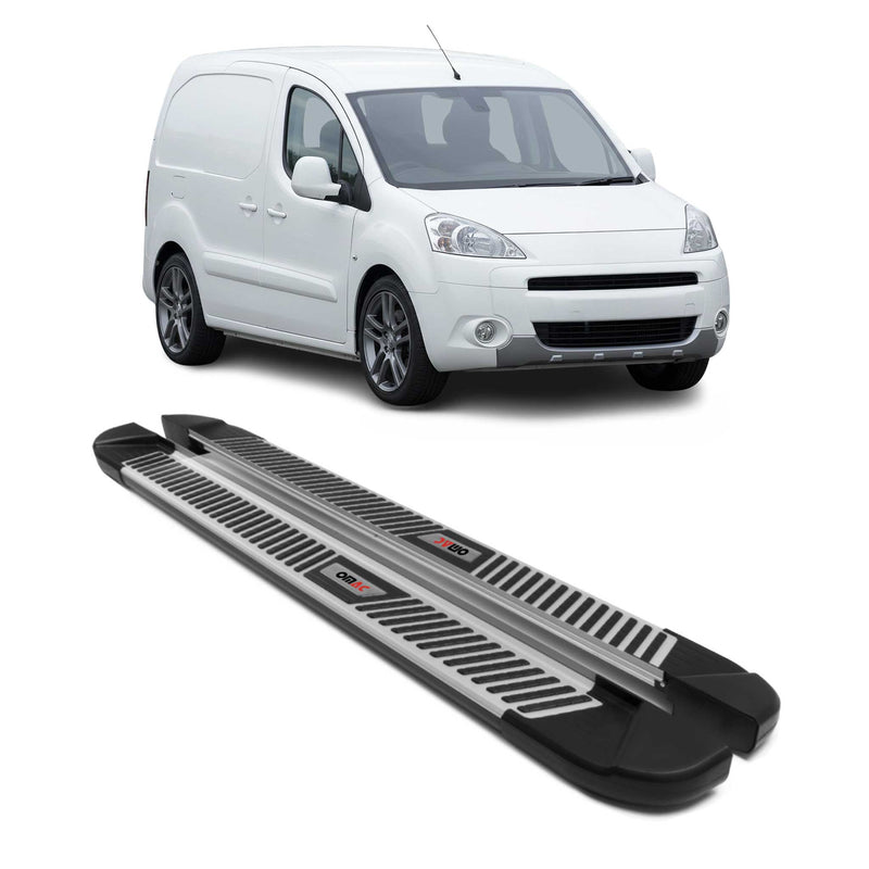 Trittbretter Seitenbretter Schweller für Citroen Berlingo L1 2008-18 Alu Schwarz