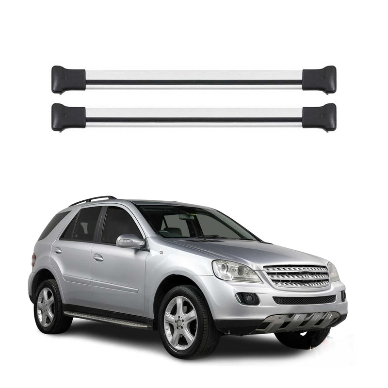 Dachträger Grundtäger für Mercedes ML Klasse W164 2005-2011 75kg Alu Silber 2x
