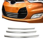 Kühlergrill Leisten Grillleisten für Hyundai Veloster 2011-17 Edelstahl Chrom 3x