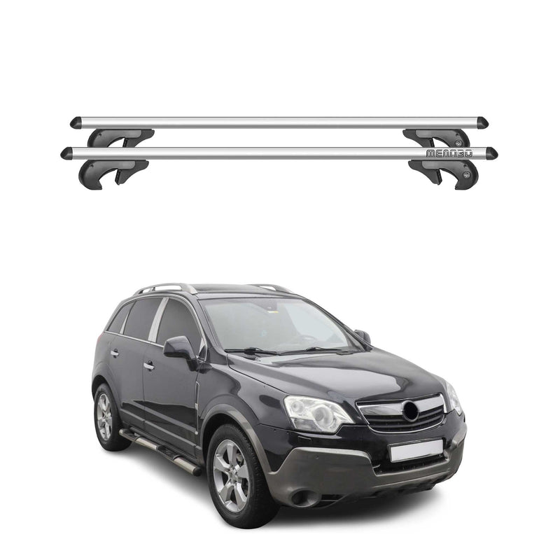 Menabo Dachträger Grundtäger für Opel Antara 2006-2018 90kg Alu Silber 2 tlg