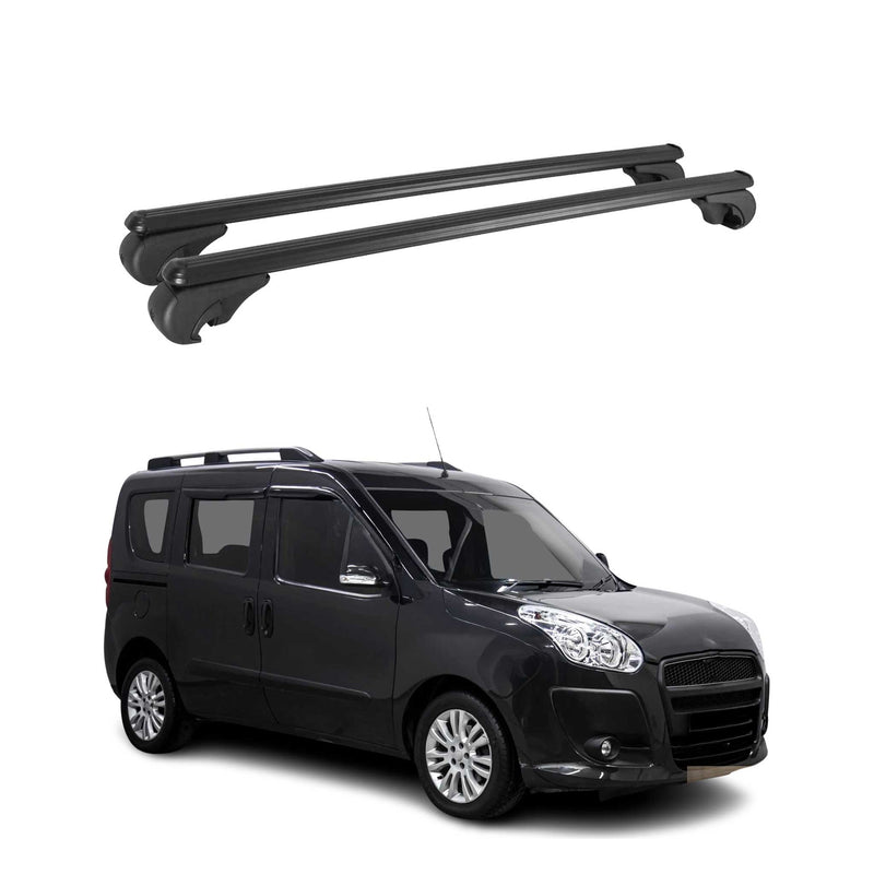 Dachträger für Fiat Doblo 2010-2024 Gepäckträger Grundträger Alu Schwarz 2x