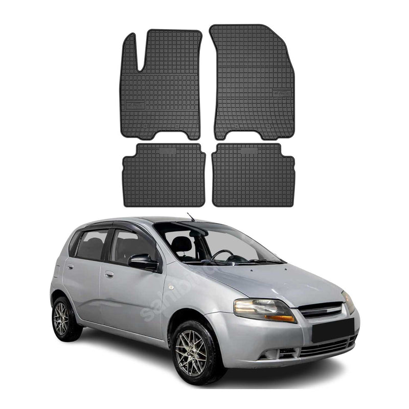 OMAC Gummi Fußmatten für Chevrolet Aveo T200 T250 2002-2012 Automatte Schwarz 4x