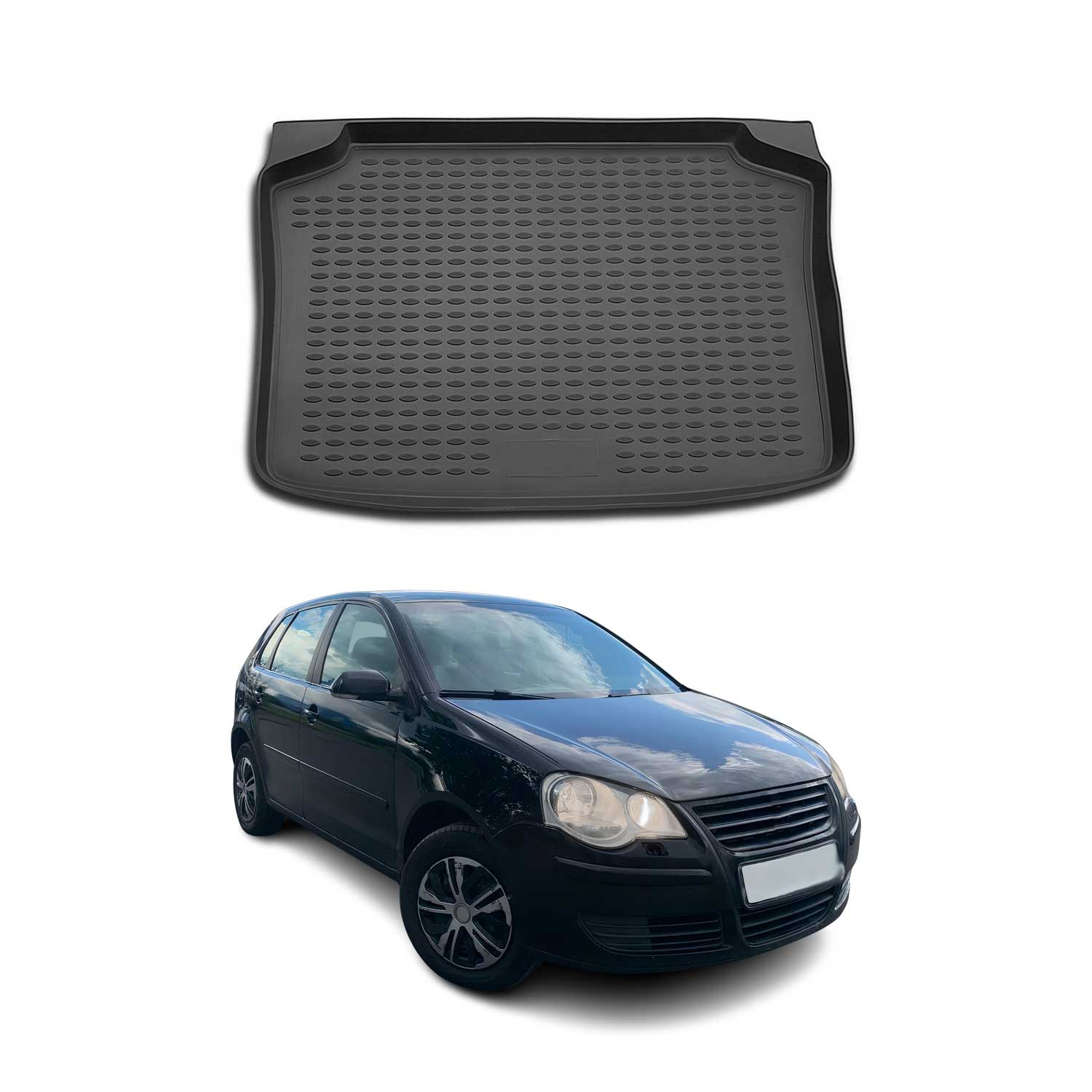 Kofferraummatte Kofferraumwanne für VW Polo 2002-2009 Schrägheck Gummi TPE