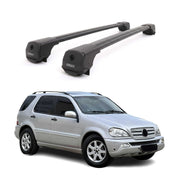 Dachträger Grundträger für Mercedes M Klasse W163 1998-2005 Aluminium Schwarz 2x