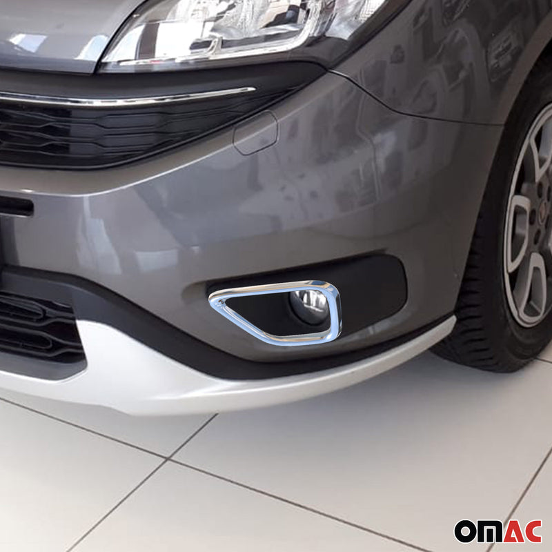 Nebelscheinwerfer Rahmen Umrandung für Fiat Doblo 2014-2022 Edelstahl Silber 2x