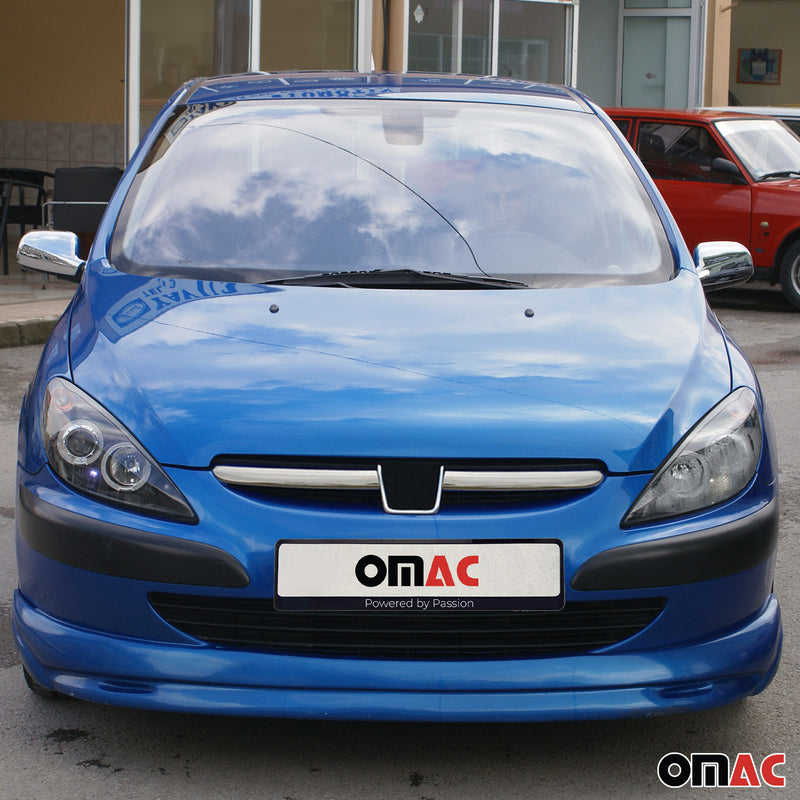 Kühlergrill Leisten Grillleisten für Peugeot 307 2001-2005 Edelstahl Silber 2tlg