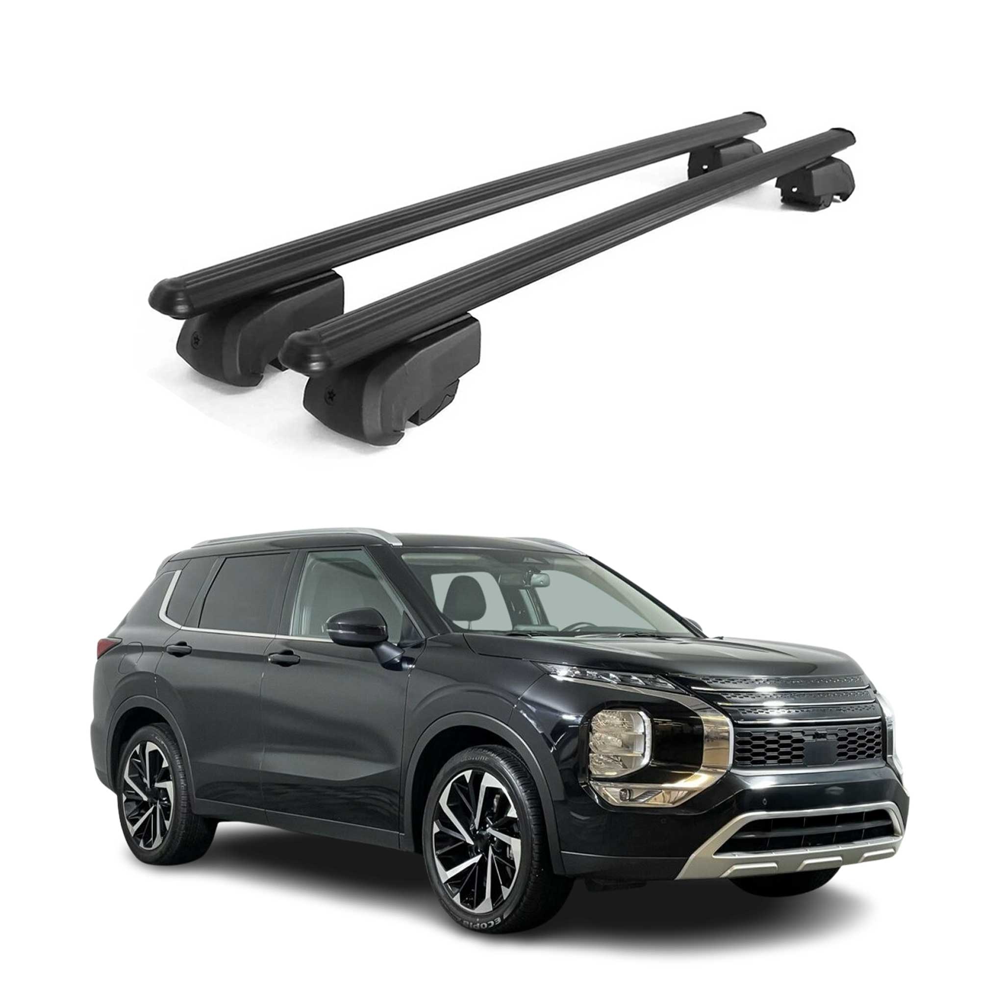 Dachträger Gepäckträger für Mitsubishi Outlander 2020-2021 ABE Alu Schwarz