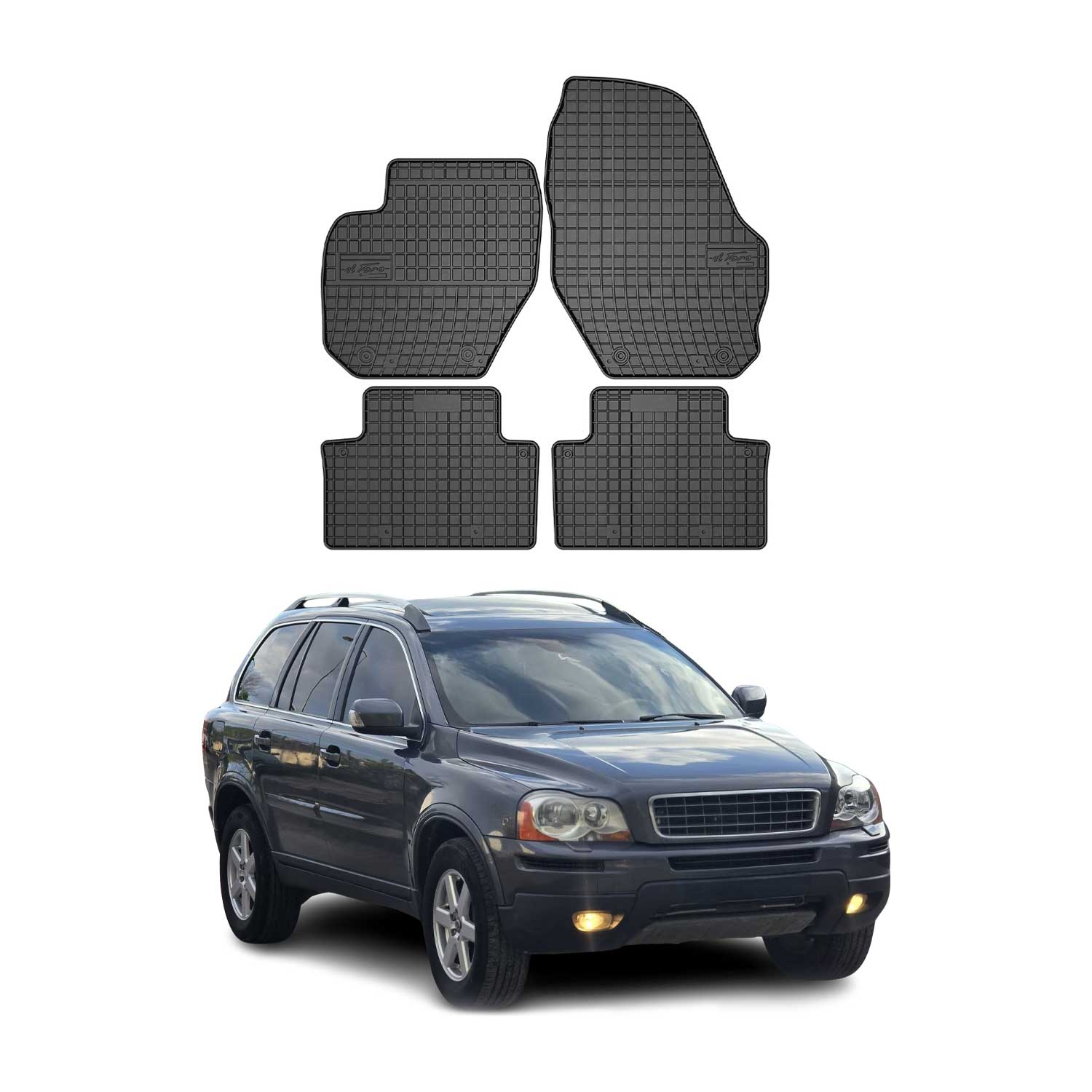 OMAC Gummi Fußmatten für Volvo XC90 2002-2015 Automatten Gummi Schwarz 4tlg