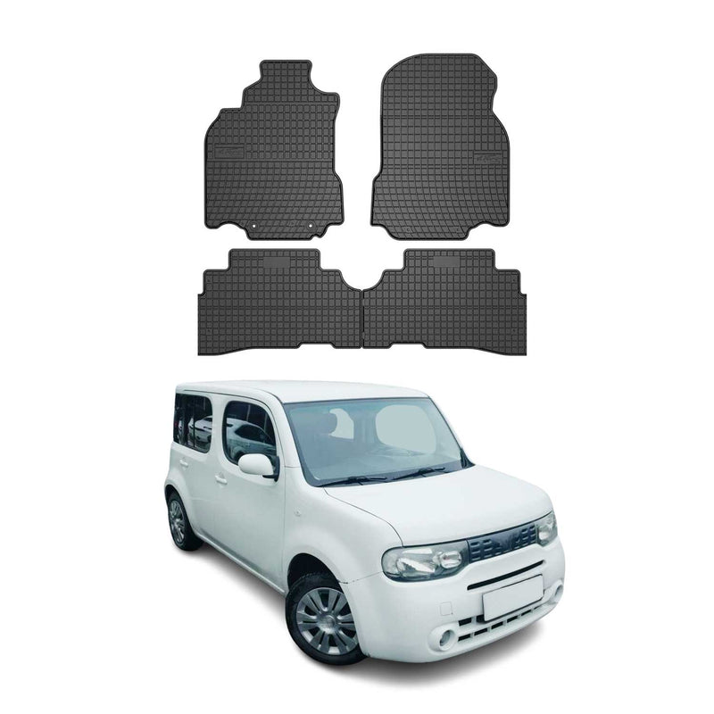 OMAC Gummi Fußmatten für Nissan Cube Z12 2008-2011 Automatten Gummi Schwarz 4tlg