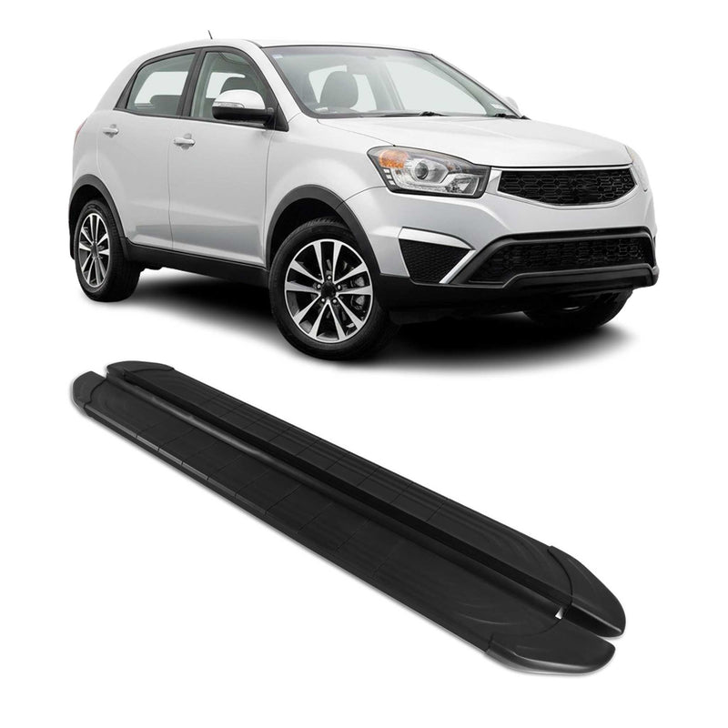 Trittbretter Seitenschweller für Ssangyong Korando Sport 2011-2019 Alu Schwarz