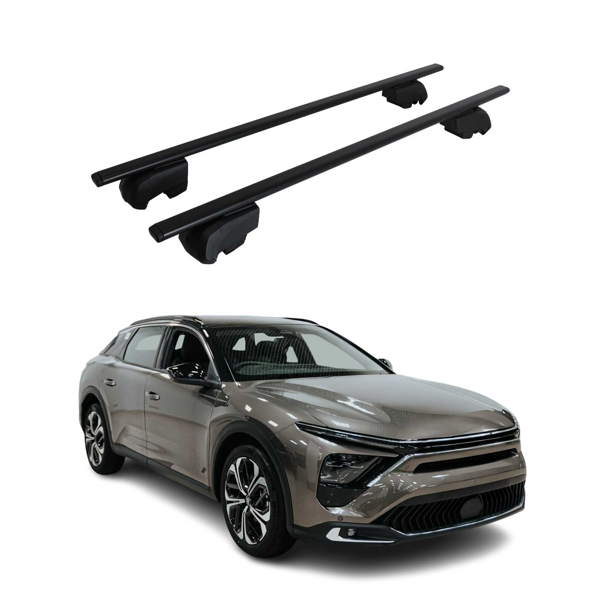 Dachträger Grundtäger für Citroen C5 X 2022-2025 75kg Metall Schwarz 2 tlg