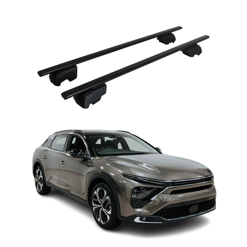 Dachträger Grundtäger für Citroen C5 X 2022-2025 75kg Metall Schwarz 2 tlg