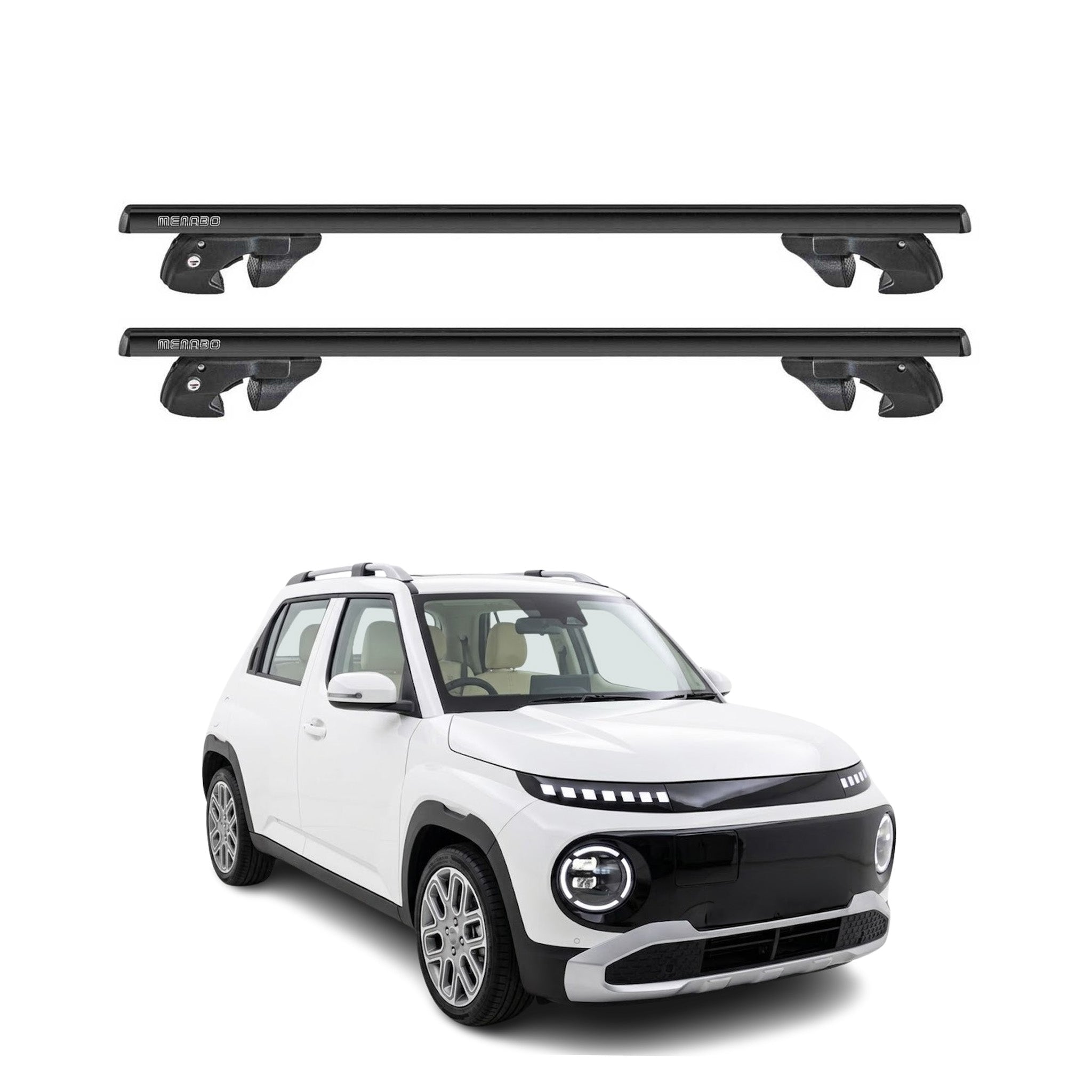 Dachträger Grundtäger für Hyundai Inster 2024-2026 Alu 90kg TÜV Schwarz 2tlg