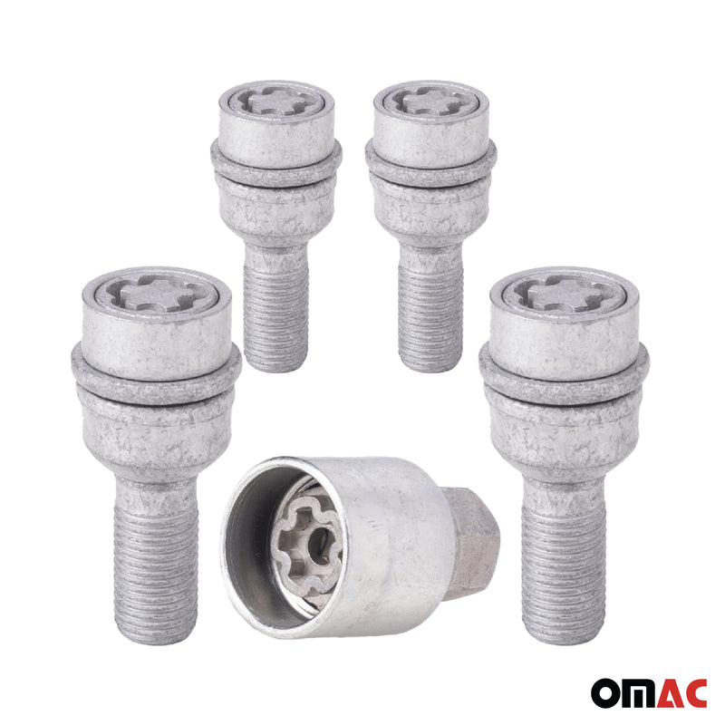 Radschloss Radschrauben Satz für VW ID.3 ab 2019 Felgenschloss Silber 4x M14X1.5