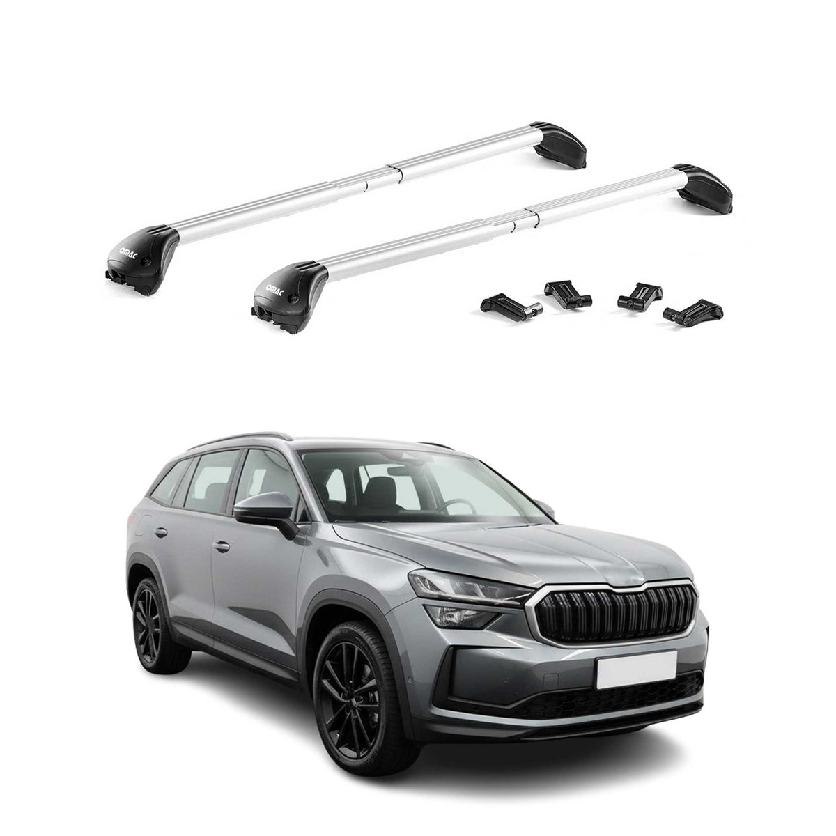 Dachträger Grundtäger für Skoda Kodiaq II 2024-2026 100kg Aluminium Silber ABE