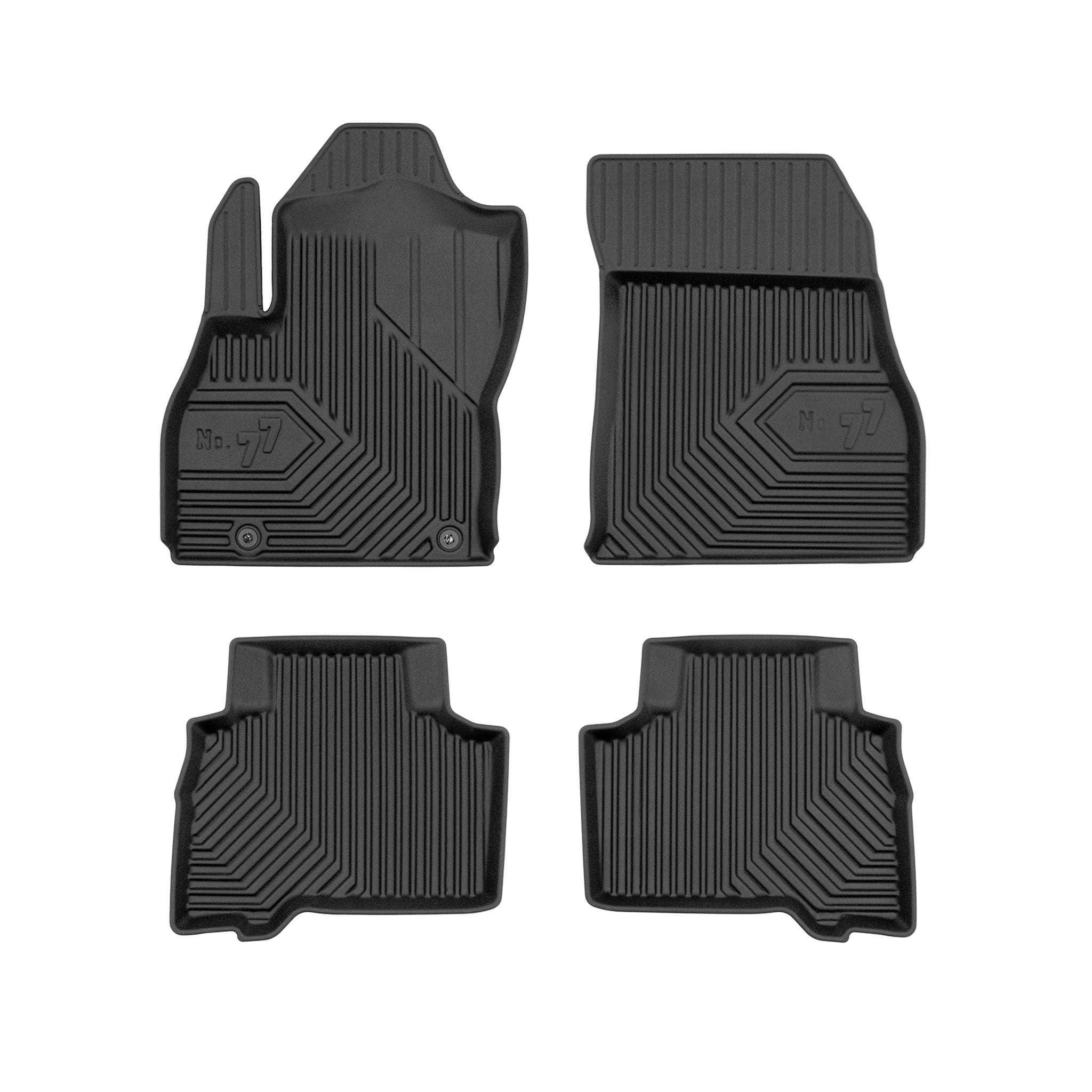 Fußmatten Gummimatten No.77 für Fiat Qubo 2008-2020 TPE Gummi Schwarz 4 tlg
