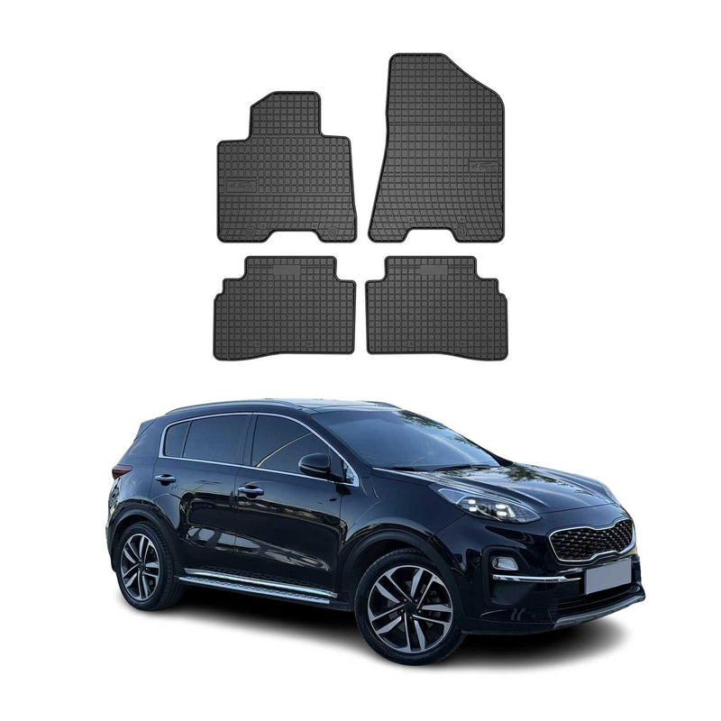 OMAC Gummi Fußmatten für Kia Sportage Lift 2018-2021 Automatten Gummi Schwarz 4x