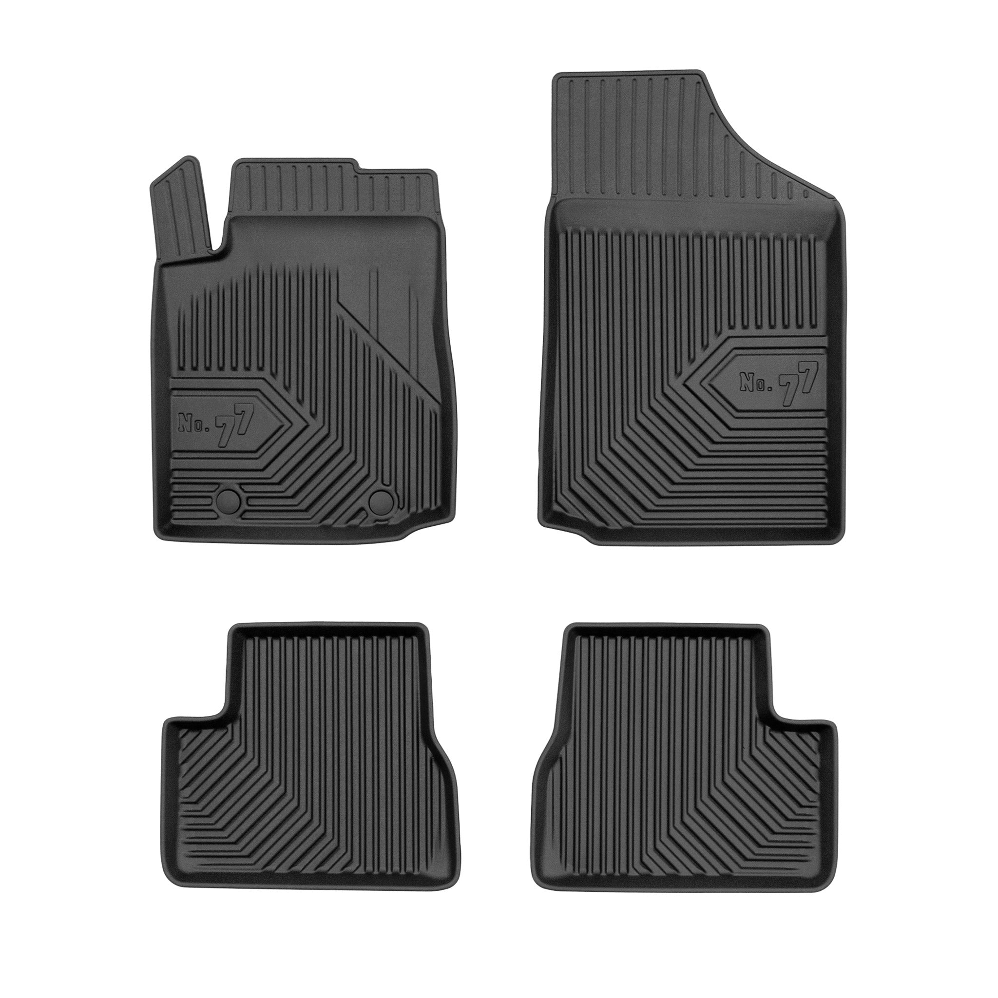 Fußmatten Gummimatten No.77 für Citroen C3 I 2002-2009 TPE Gummi Schwarz 4 tlg