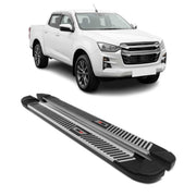 Trittbretter Seitenbretter für Isuzu D-max III 2019-2026 Alu Schwarz Silber