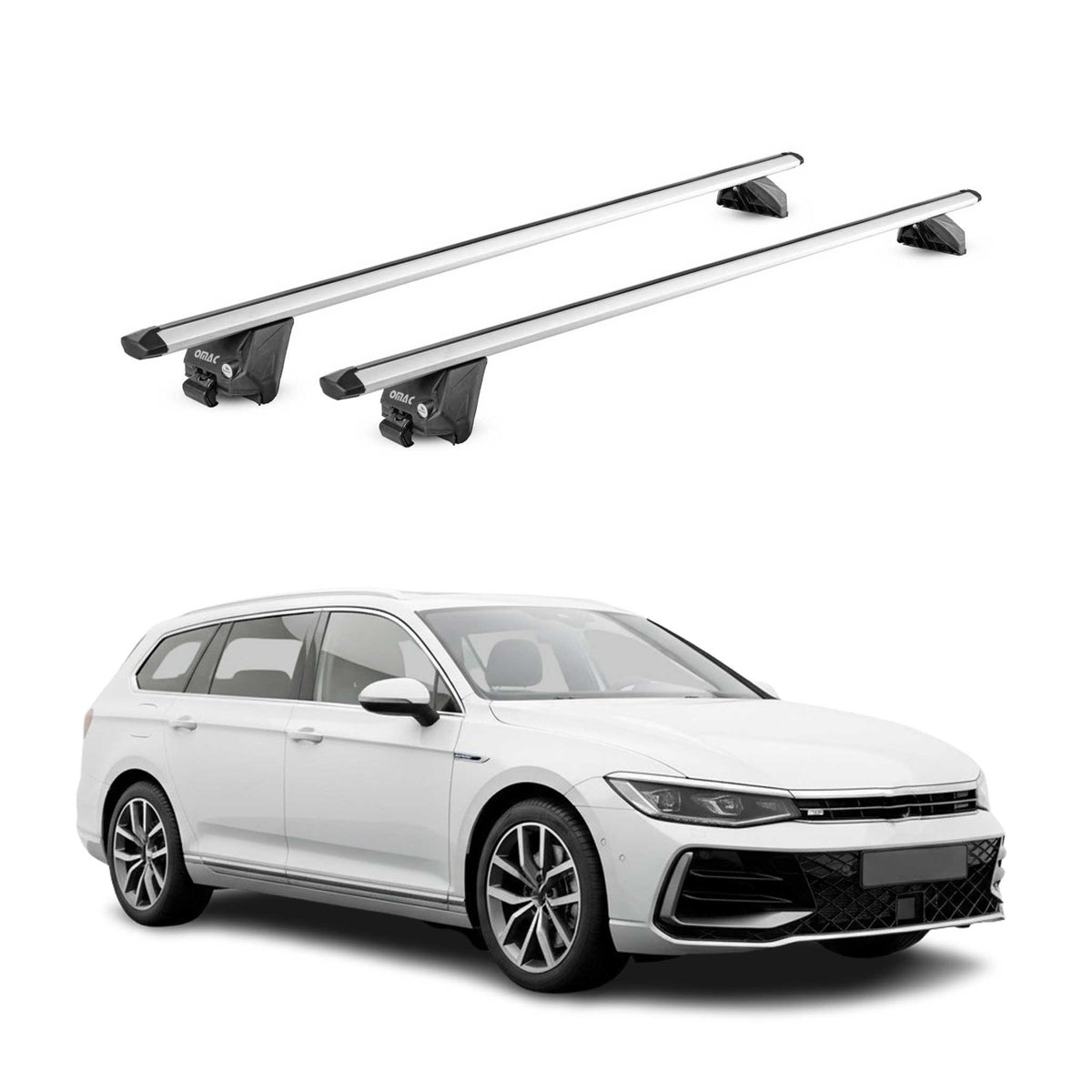 Dachträger für VW Passat B9 Variant 2024-2026 100kg Aluminium Silber 2x ABE