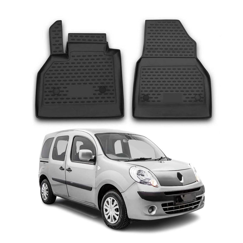 OMAC Gummimatten Fußmatten für Renault Kangoo 2008-2021 TPE Automatte Schwarz 2x