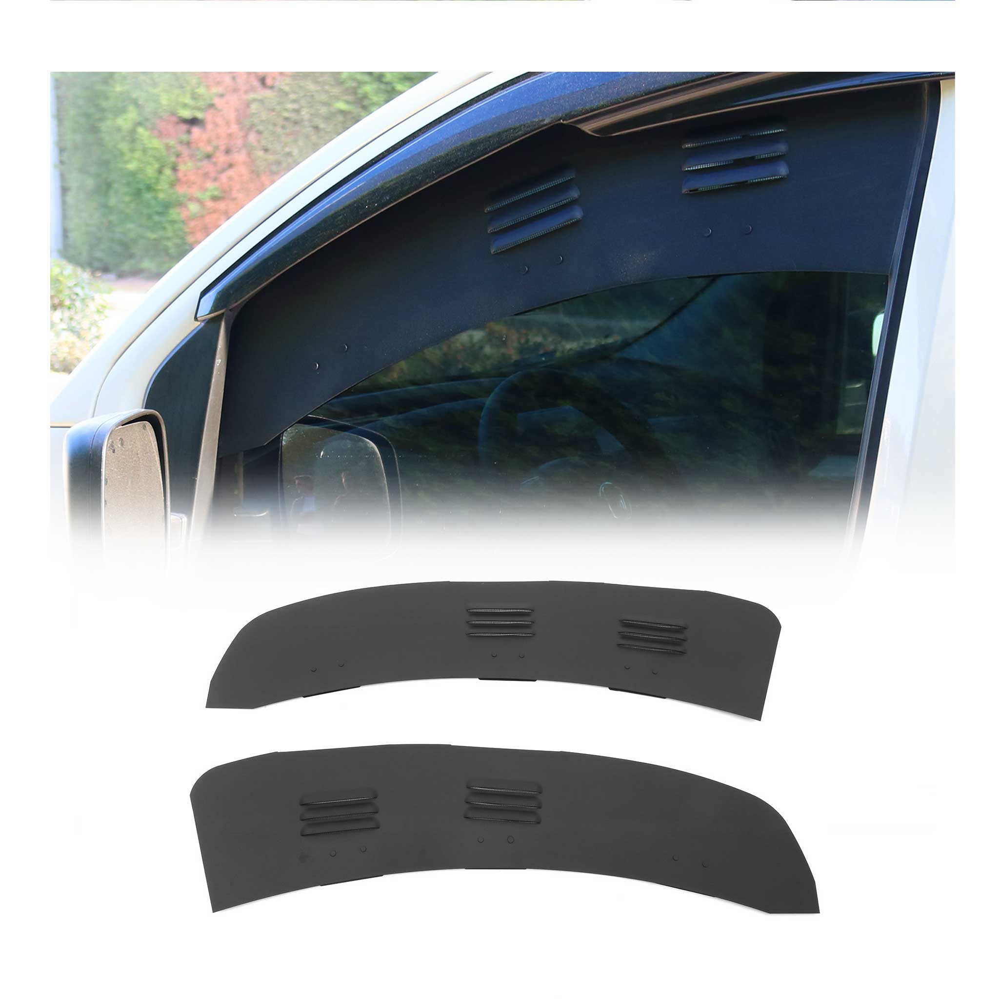 Lüftungsgitter Be & Entlüftung für Citroen Nemo 2008-2017 Aluminium Schwarz 2tlg
