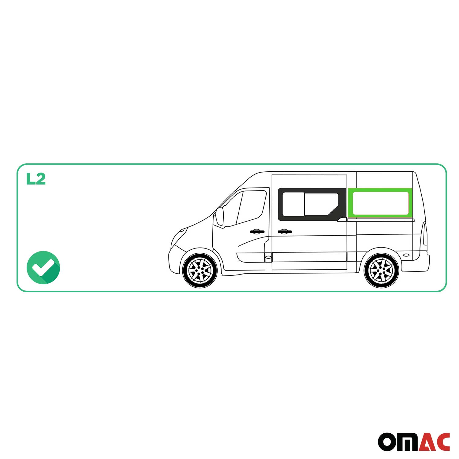 Seitenfenster Auto Fenster für Opel Movano 2010–2021 Schiebetür Links Hinten L2