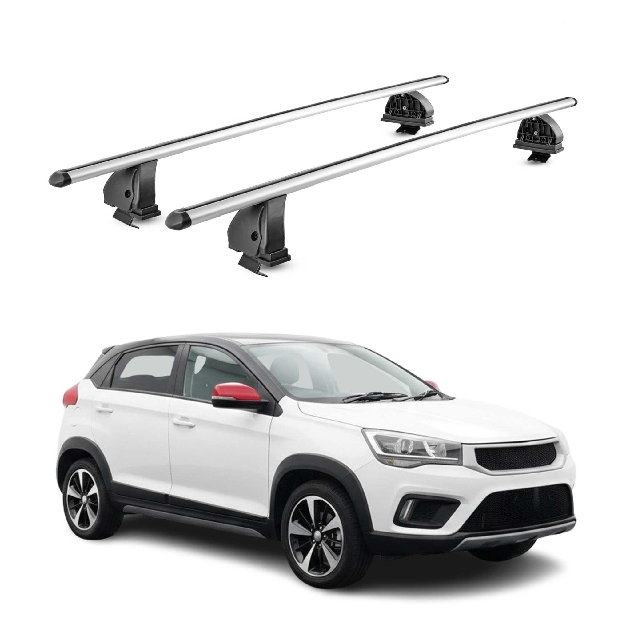 Alu Dachträger für DR 3 2018-2026 TÜV Abschließbar T-Nut 75 kg 2tlg Silber