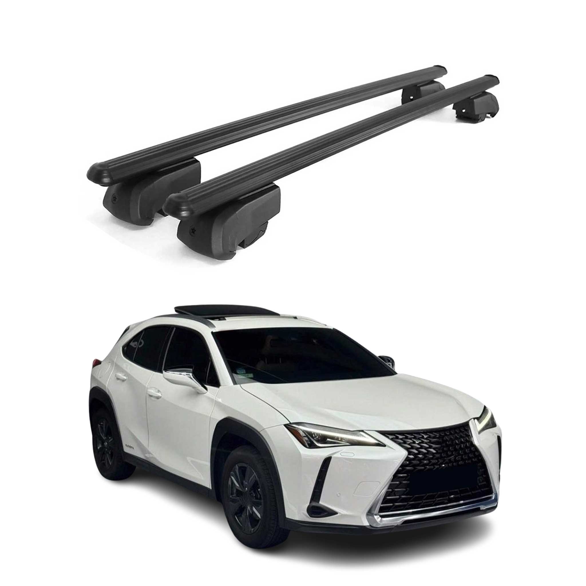 Dachträger Gepäckträger für Lexus UX 2019-2021 Querträger ABE Alu Schwarz 2x