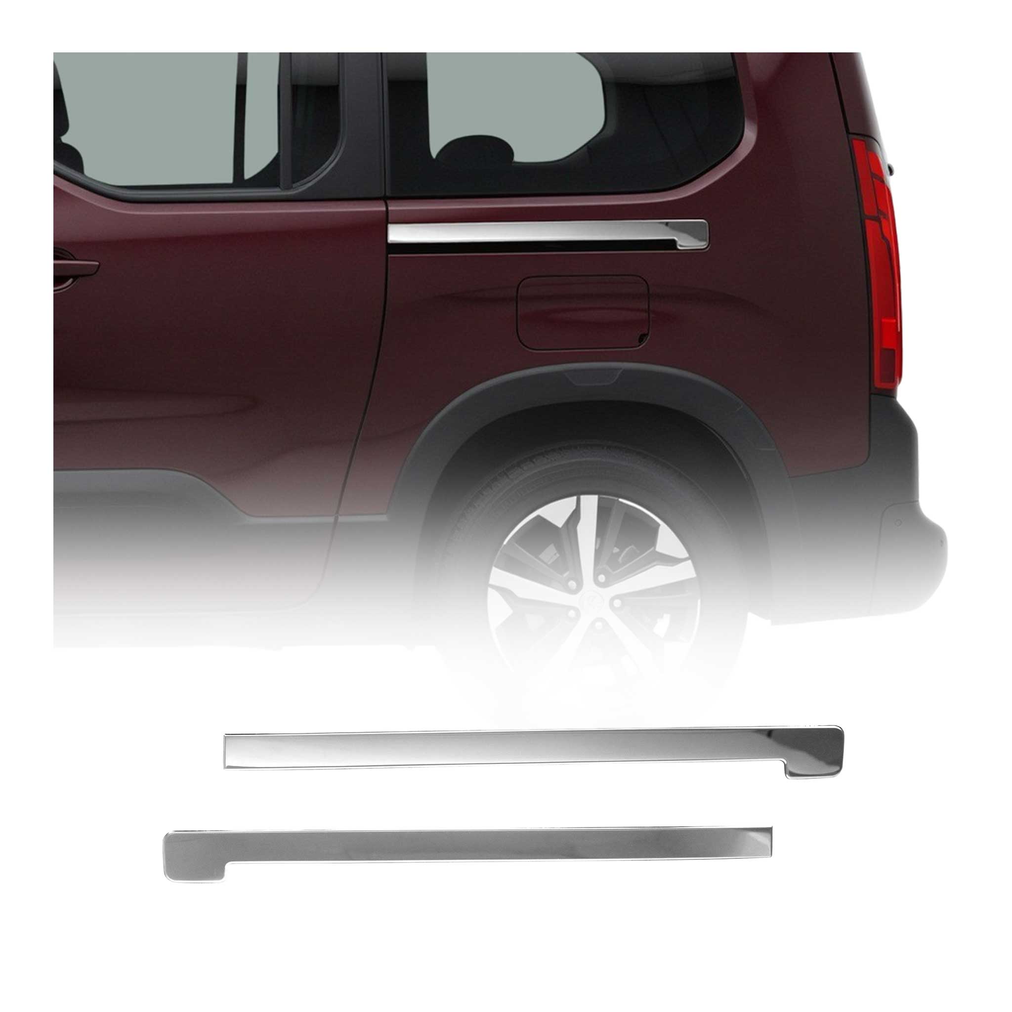 Seitentürleiste Türleisten Türschutzleiste für Peugeot Rifter 2019-2021 Chrom 2x