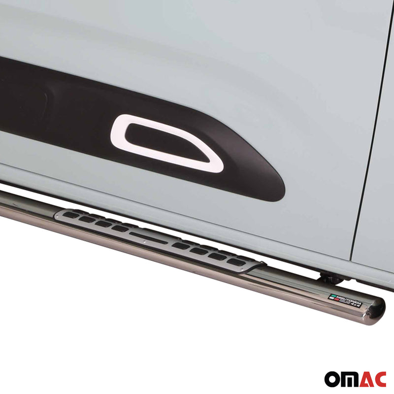 Edelstahl Seitenschweller Schwellerrohre für Citroen Berlingo 2018-2025 Silber