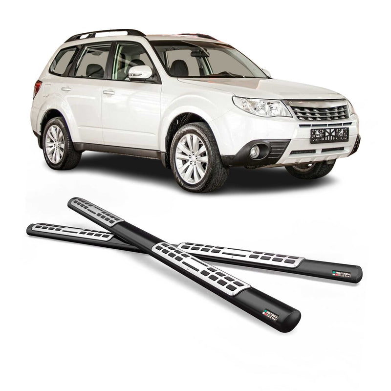 Edelstahl Seitenschweller Schwellerrohre für Subaru Forester 2008-2012 Schwarz